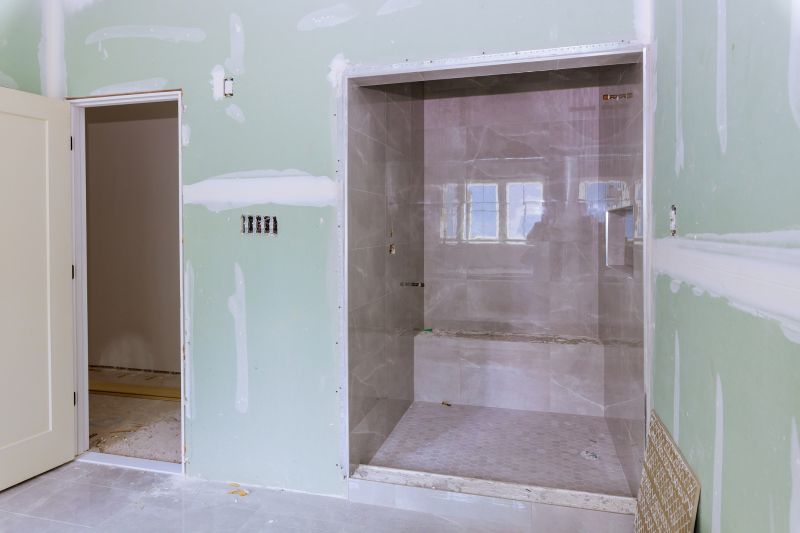 Bathroom upgrade with stylish tilework and ambient lighting